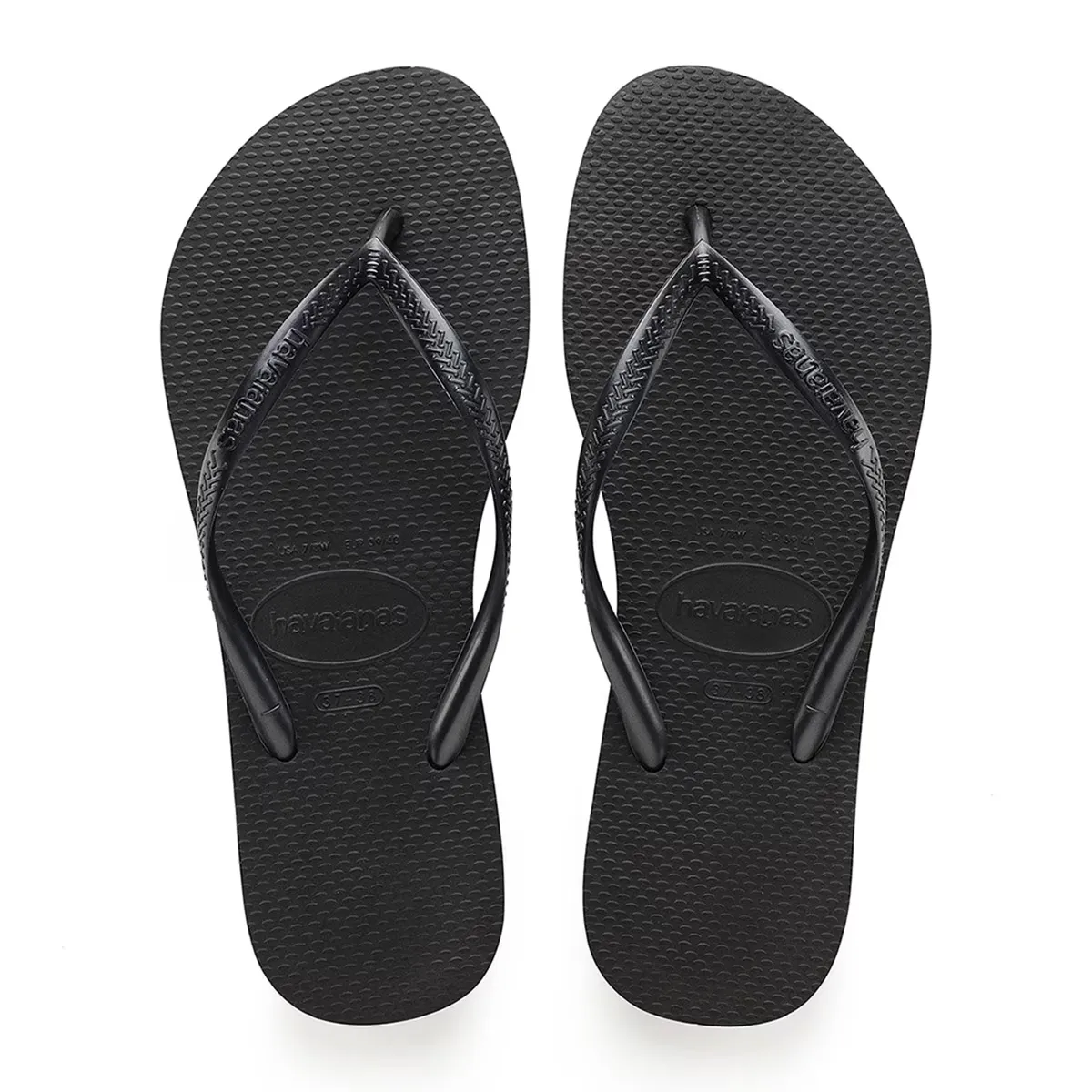 Женские тонкие шлепанцы Havaianas, чёрный