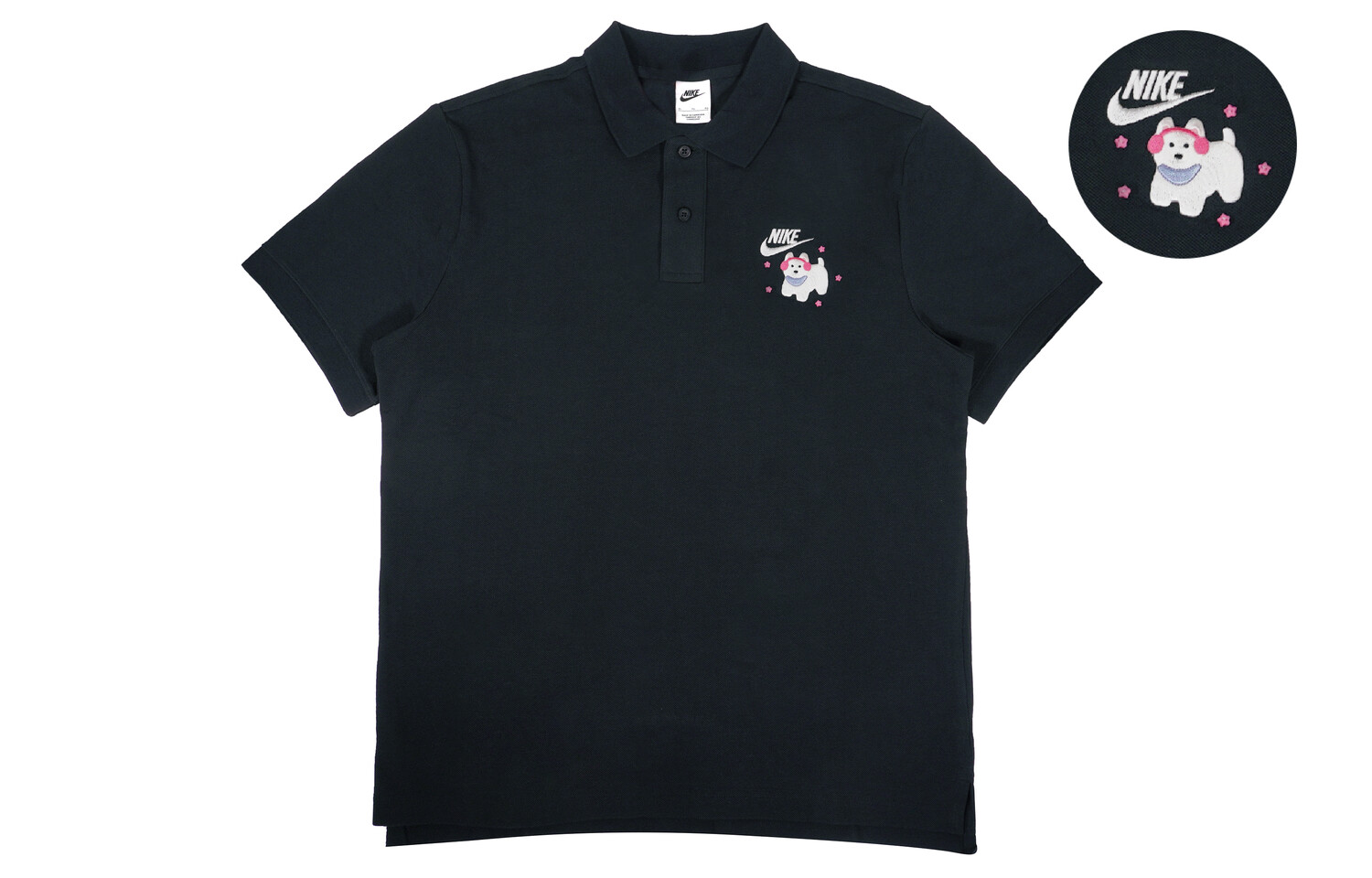 

Рубашка поло унисекс черная Nike, черный