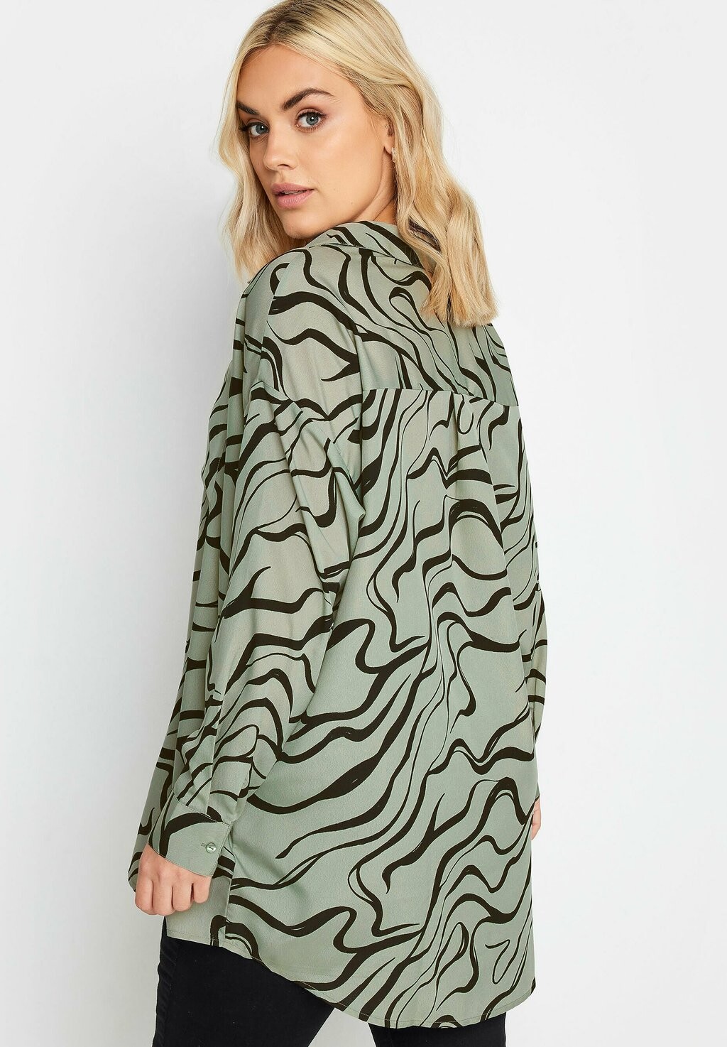 

Рубашка Swirl Print Yours Clothing, зеленая