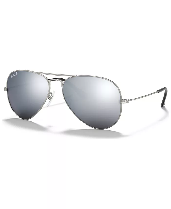 

Поляризационные солнцезащитные очки, RB3025 AVIATOR MIRROR Ray-Ban, серебряный