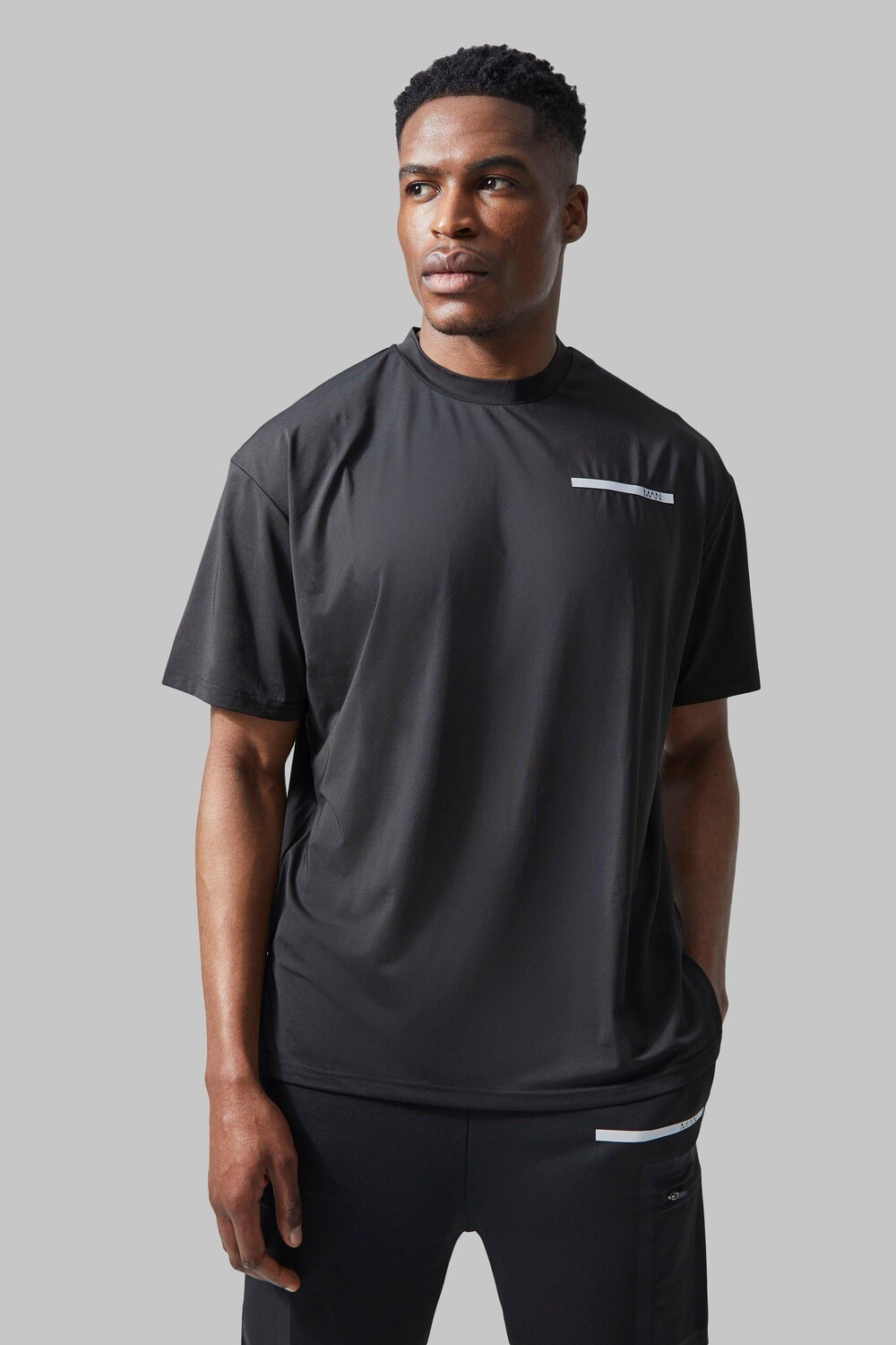 

Мужская футболка оверсайз active performance Boohoo, черный