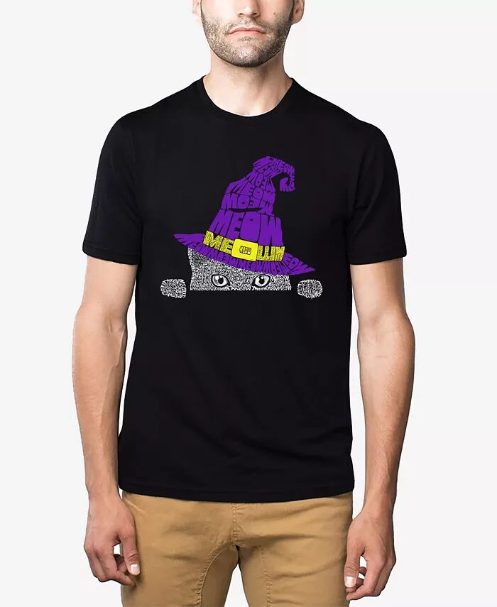 

Футболка мужская Peeking Witch Cat Premium Blend Word Art LA Pop Art, черный