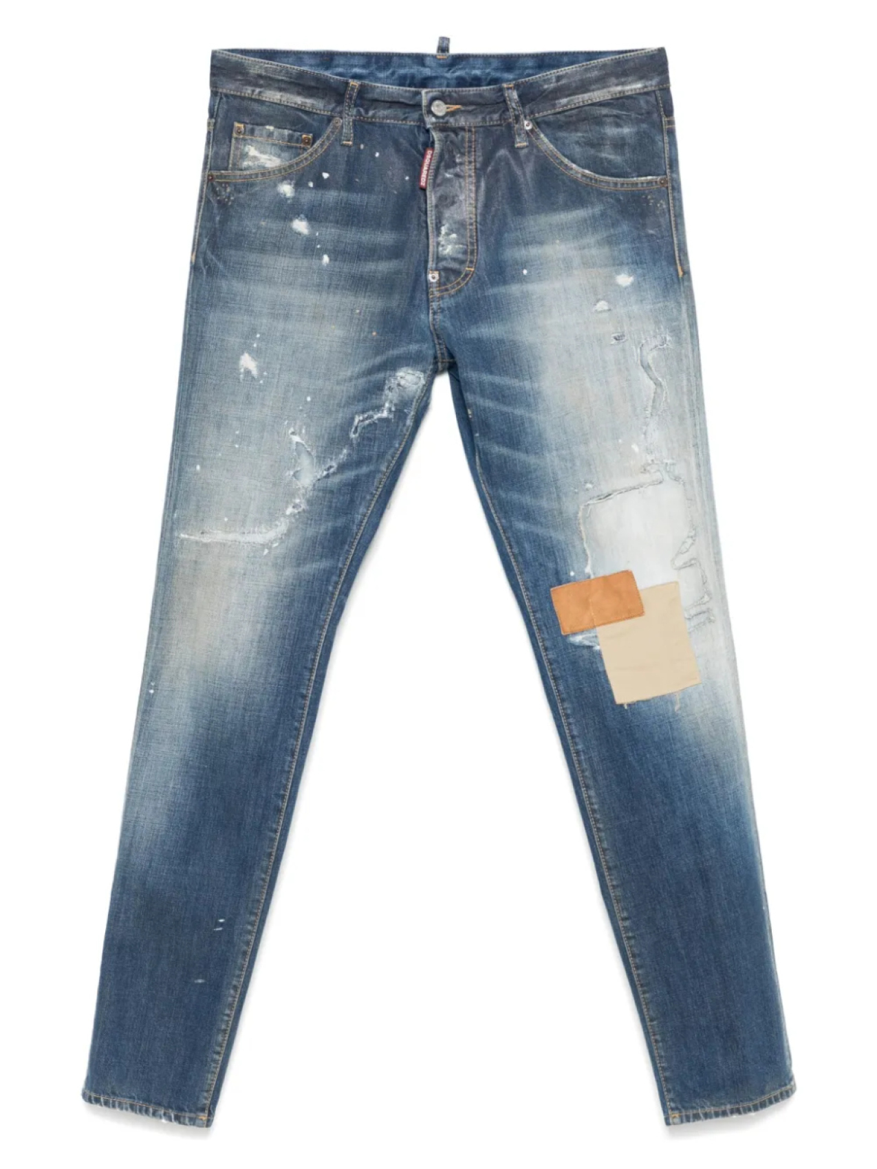 

Джинсы DSQUARED2 из хлопка с нашивками, синий