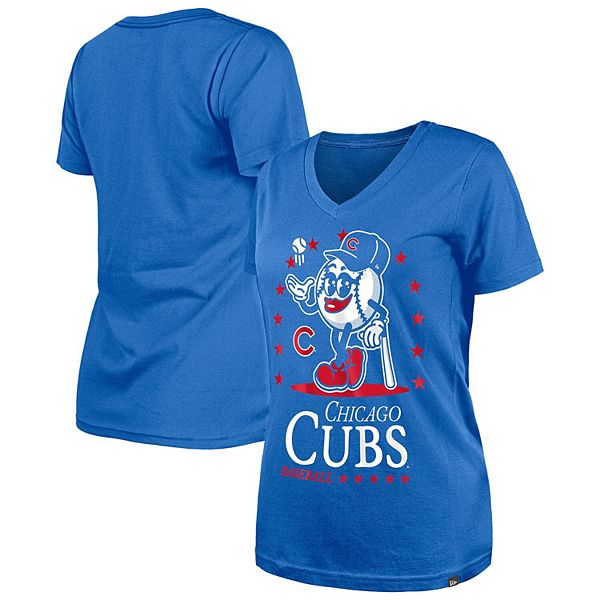 

Женская футболка Little Miss 2 с V-образным вырезом Chicago Cubs New Era