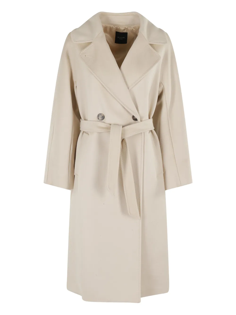 

Двубортное пальто с поясом Weekend Max Mara, нейтральный