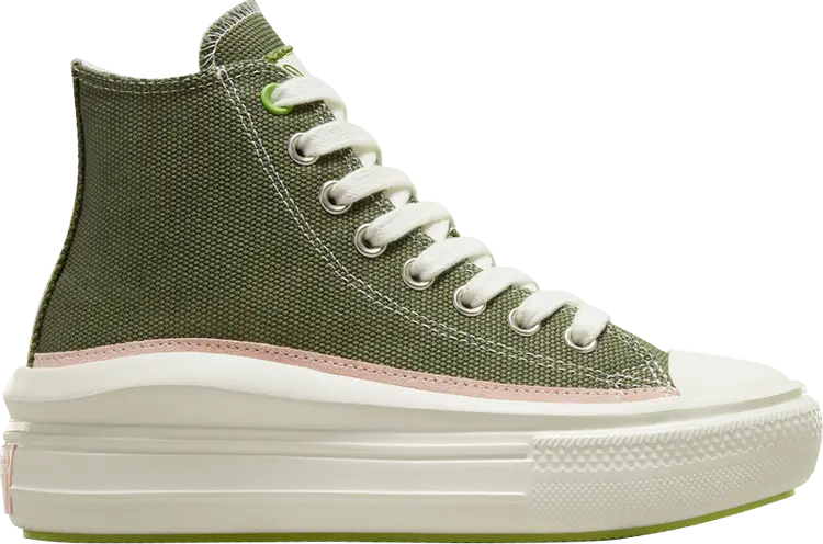 

Кроссовки Wmns Chuck Taylor All Star Move High 'Mixed Material - Utility', зеленый