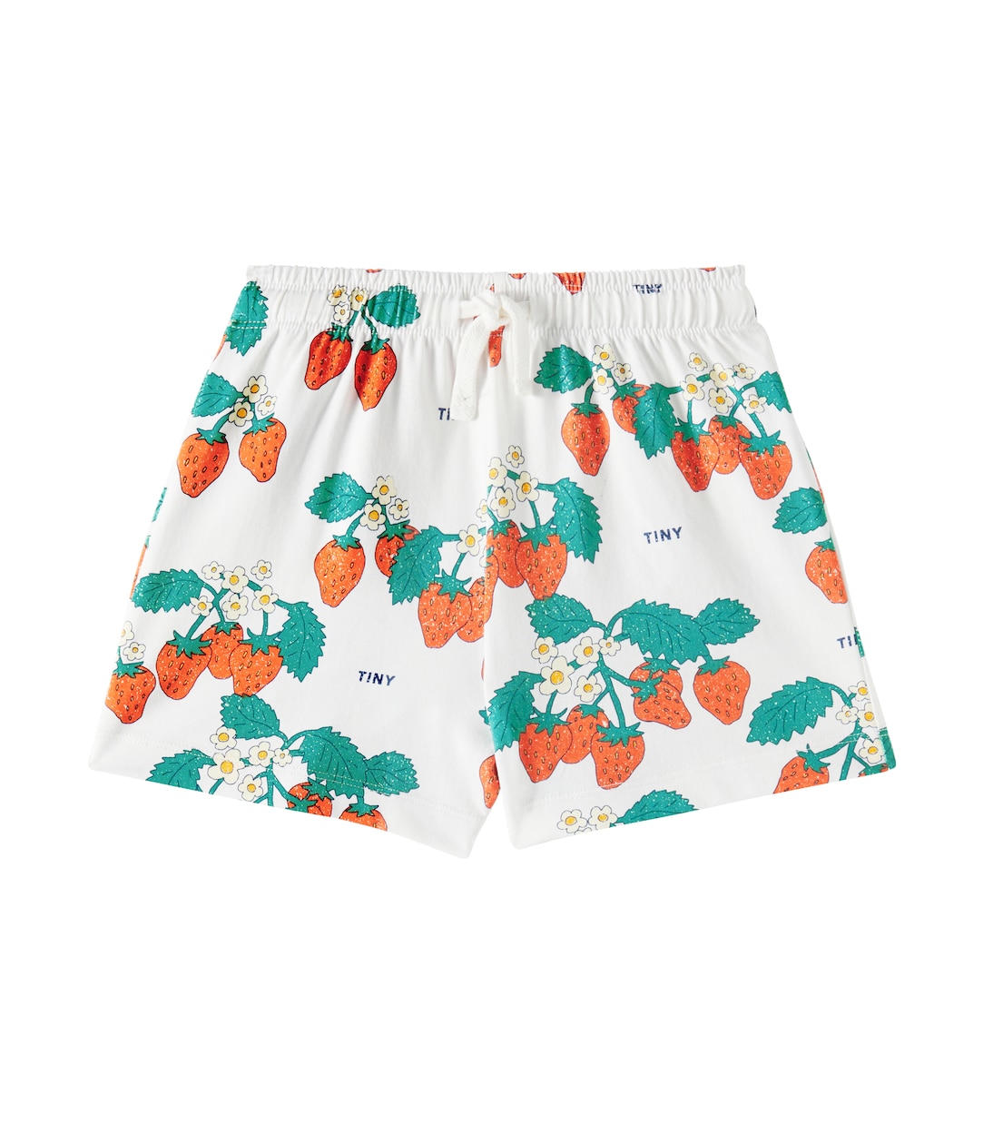 

Шорты из хлопкового джерси с клубникой Tinycottons, Off-White