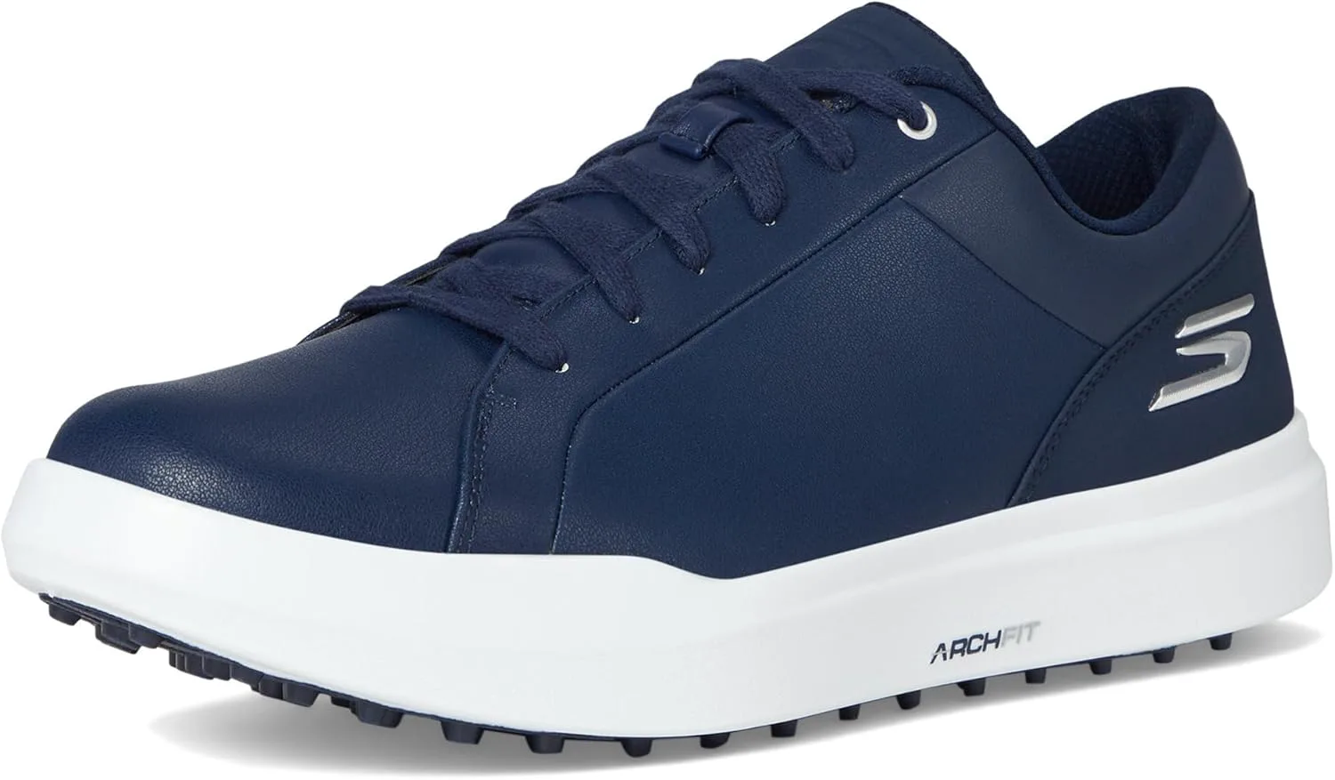Мужские гольф-кроссовки Skechers Drive 6 с арочной поддержкой, из кожи, свободная посадка, без шипов, темно-синий — фото 3