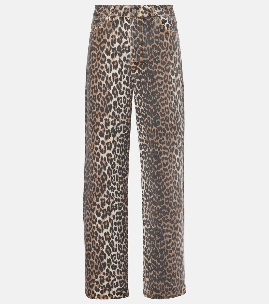

Прямые джинсы Izey с леопардовым принтом Ganni, цвет leopard