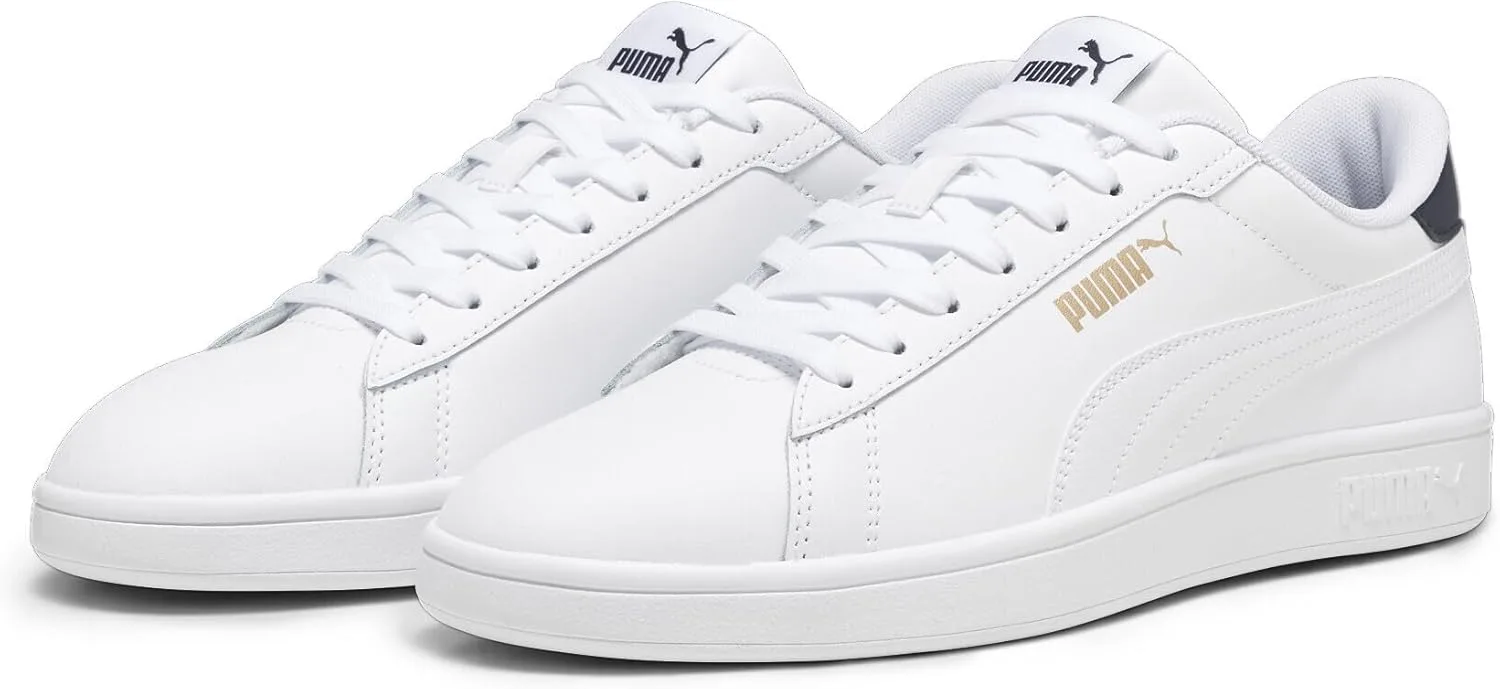 Кроссовки PUMA Unisex Smash 3.0 L, белый/золотой — фото 4