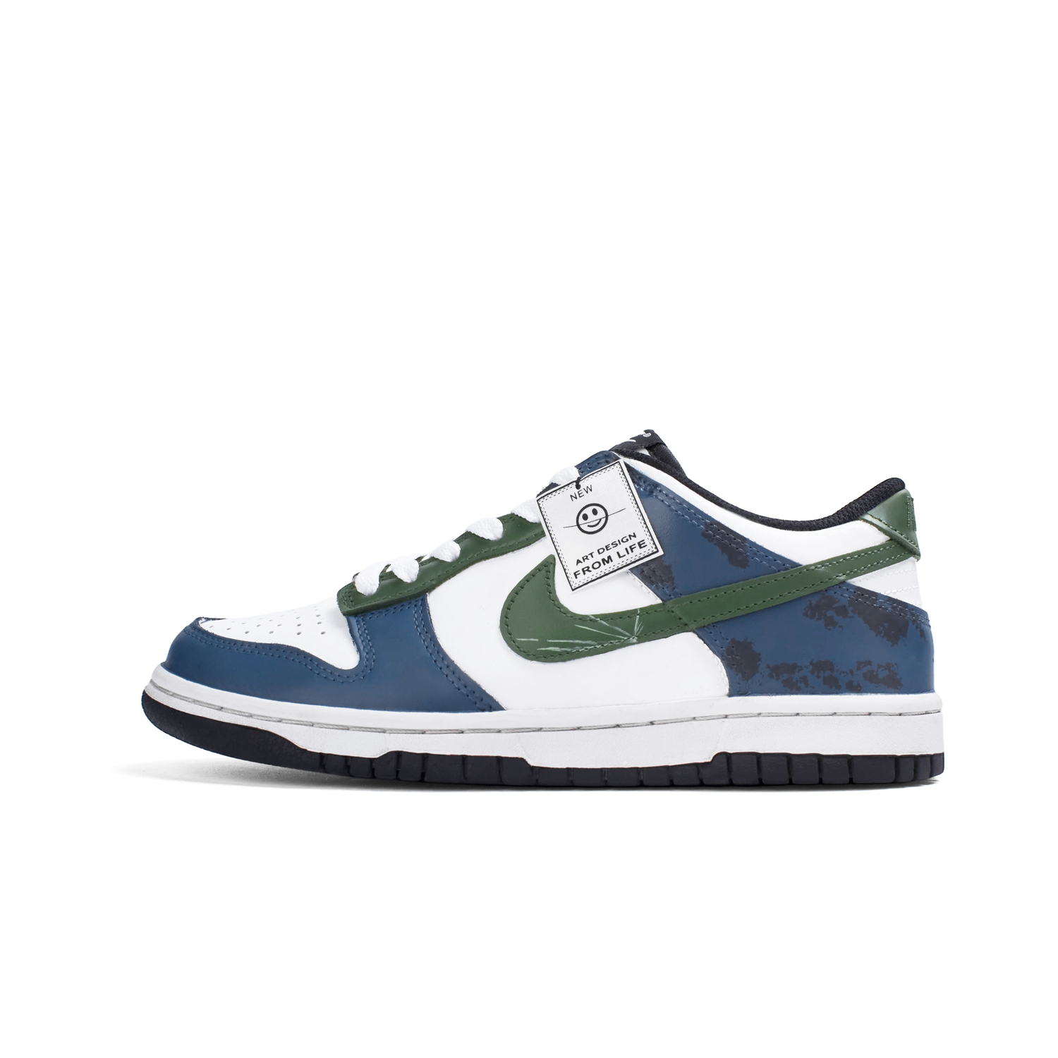 

Nike Кроссовки Dunk 'Black' Cushioning Abrasion Resistant Lightweight Cushioning Skateboard Shoes Dark Blue Kids'