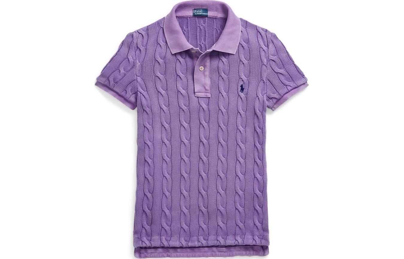 SS24 Футболка поло женская фиолетовая Polo Ralph Lauren — фото 2