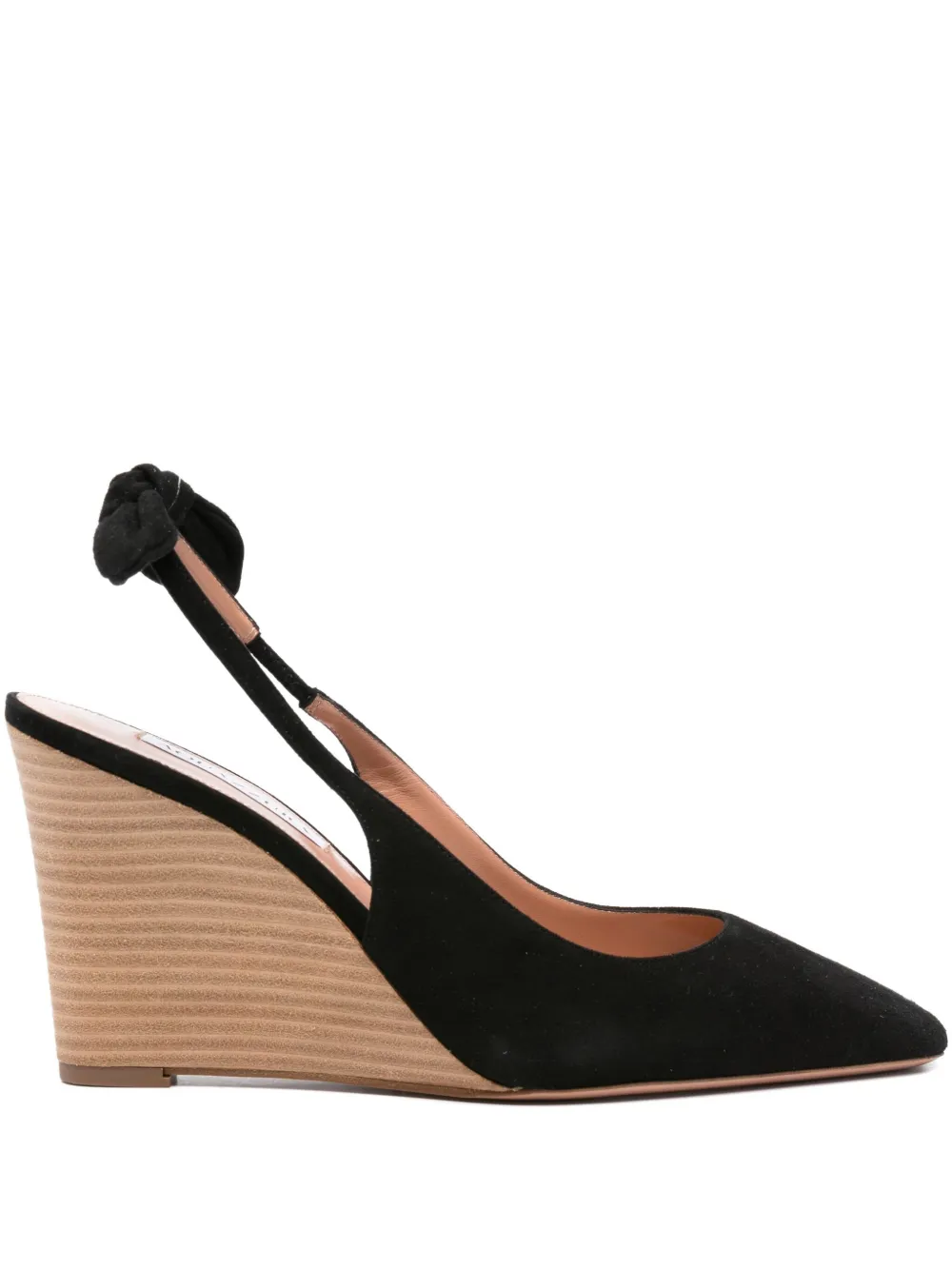 Туфли-лодочки Very Bow Tie 85 мм Aquazzura, черный