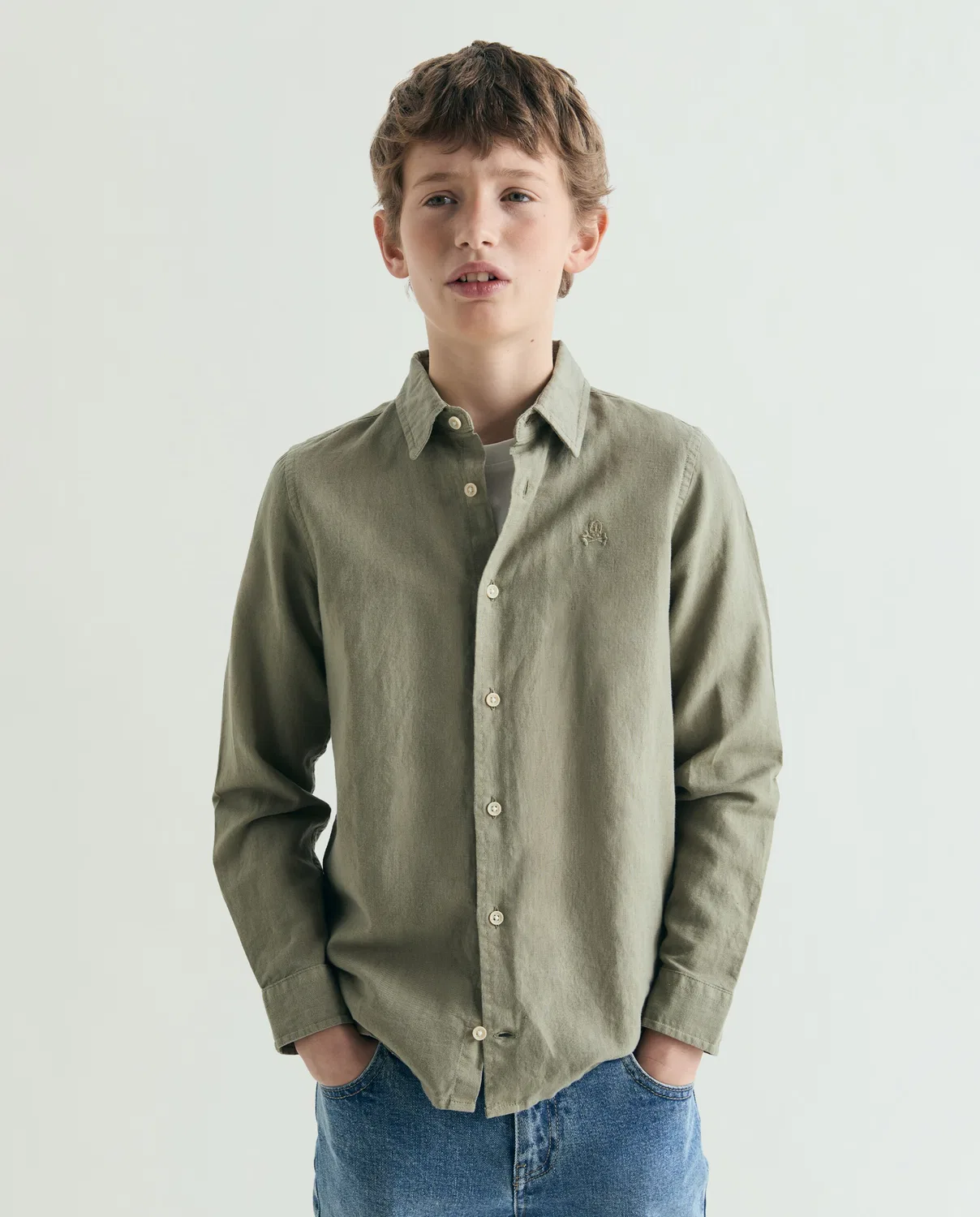 Рубашка на пуговицах стандартного кроя Scalpers, Green/Khaki — фото 4
