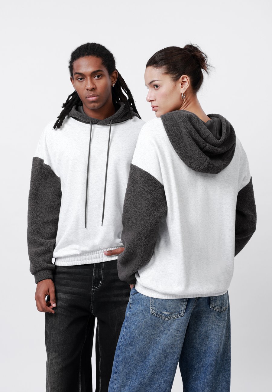 

Толстовка YOURTURN BORG HOOD AND SLEEVES UNISEX, Mottled Light Grey/Dark Grey/Mottled Light Grey