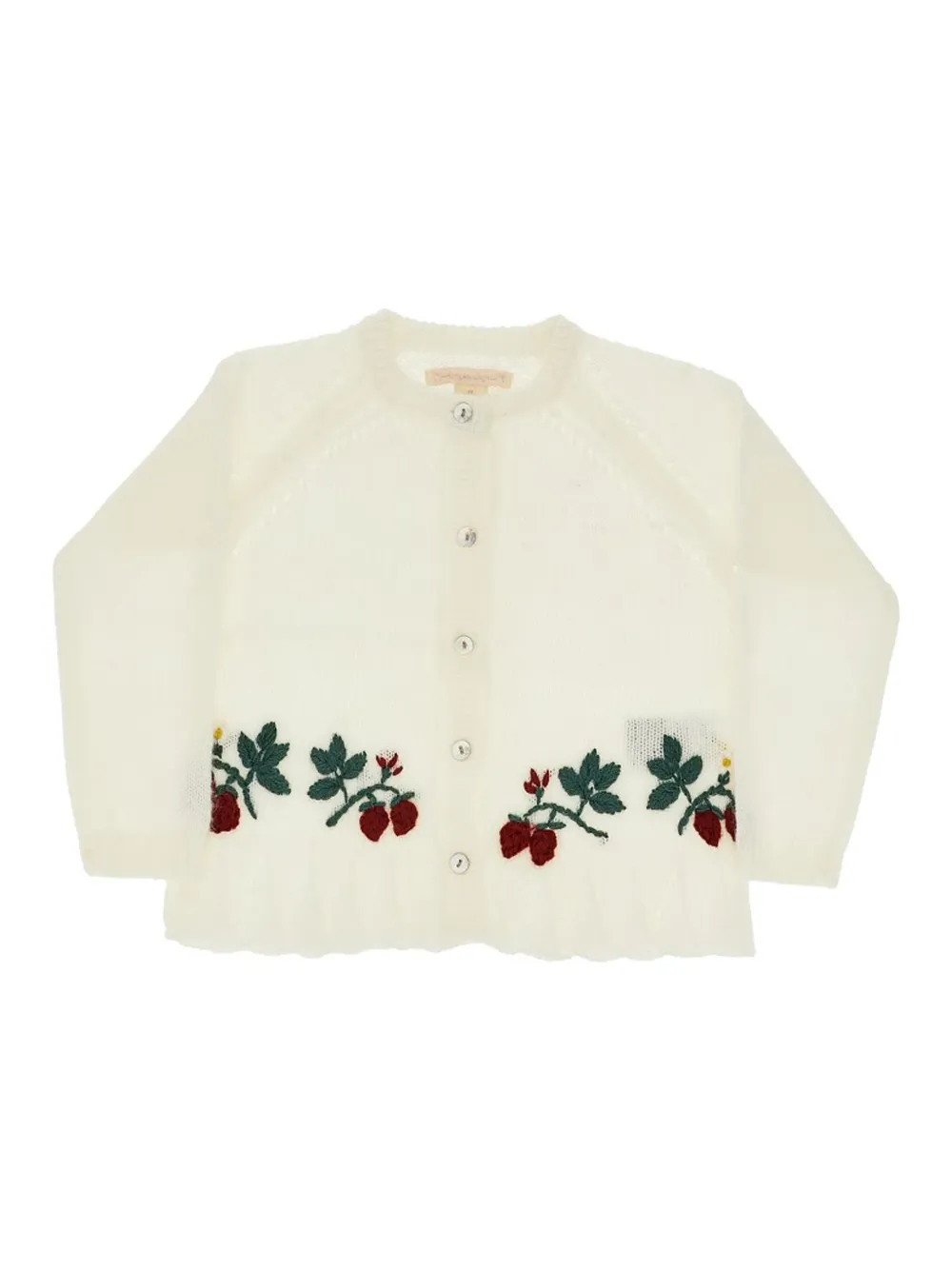 

Кардиган с вышивкой в виде клубники Konges Sløjd, белый