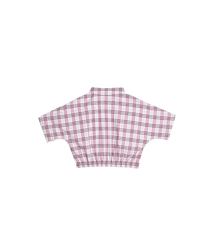 Блуза с клеткой Maisie Burberry Kids, Aubergine — фото 2