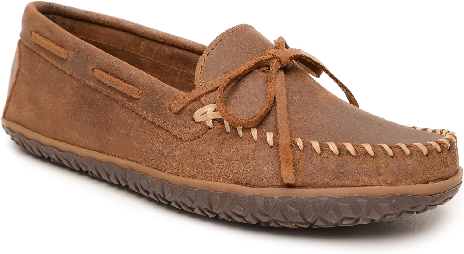 

Мокасины Minnetonka Men's Tread из замши для мужчин - водоотталкивающие домашние и тапочки с резиновой подошвой MinnTREAD, коричневый