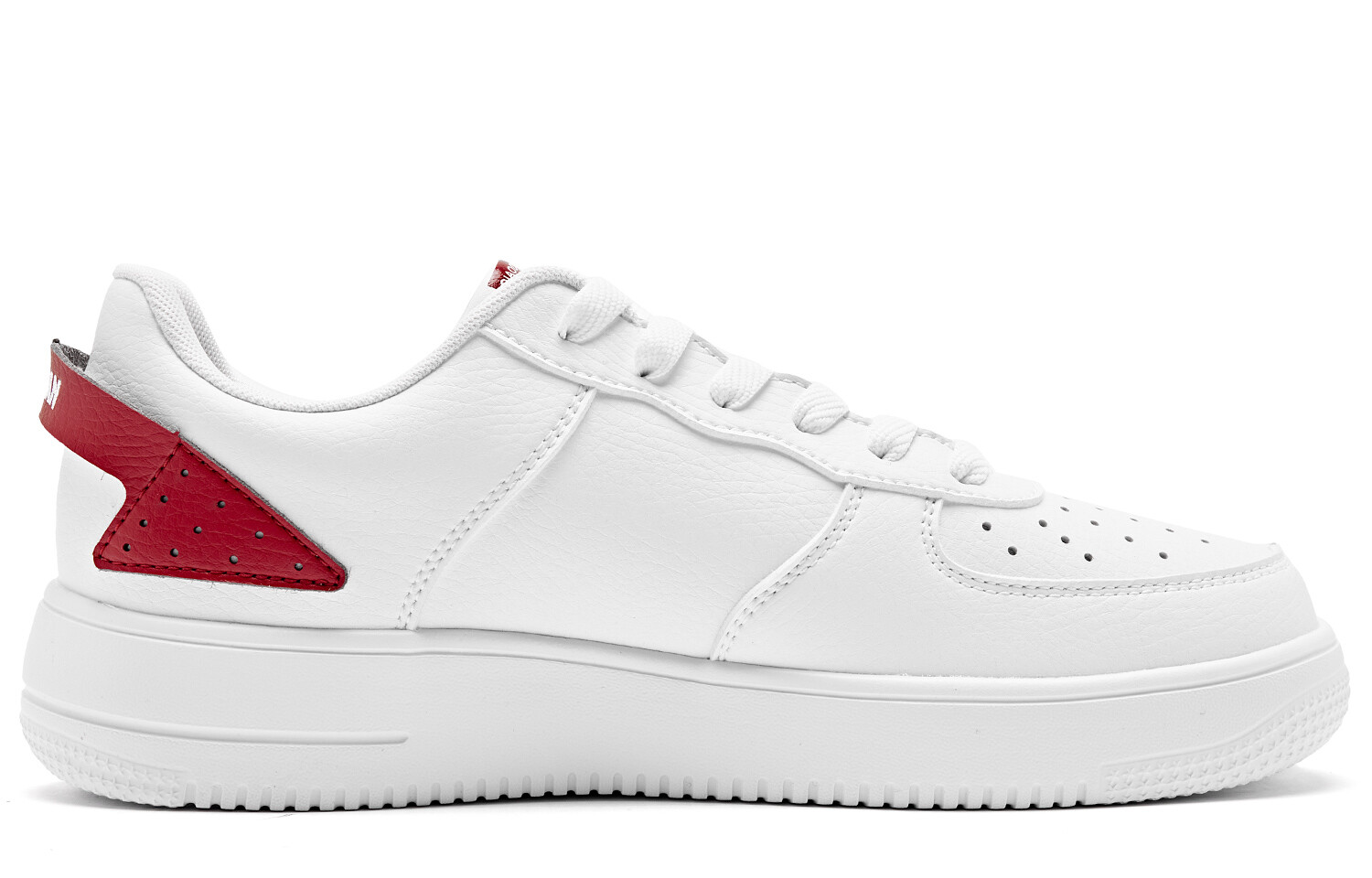 Кроссовки QIAODAN Skateboarding Shoes Men Low-top  White Iron Red, красный — фото 2