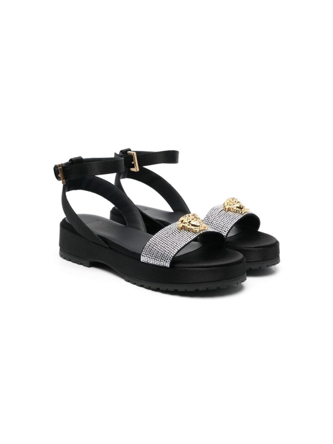 

Versace Kids сандалии с кристаллами и декором Medusa, желтый