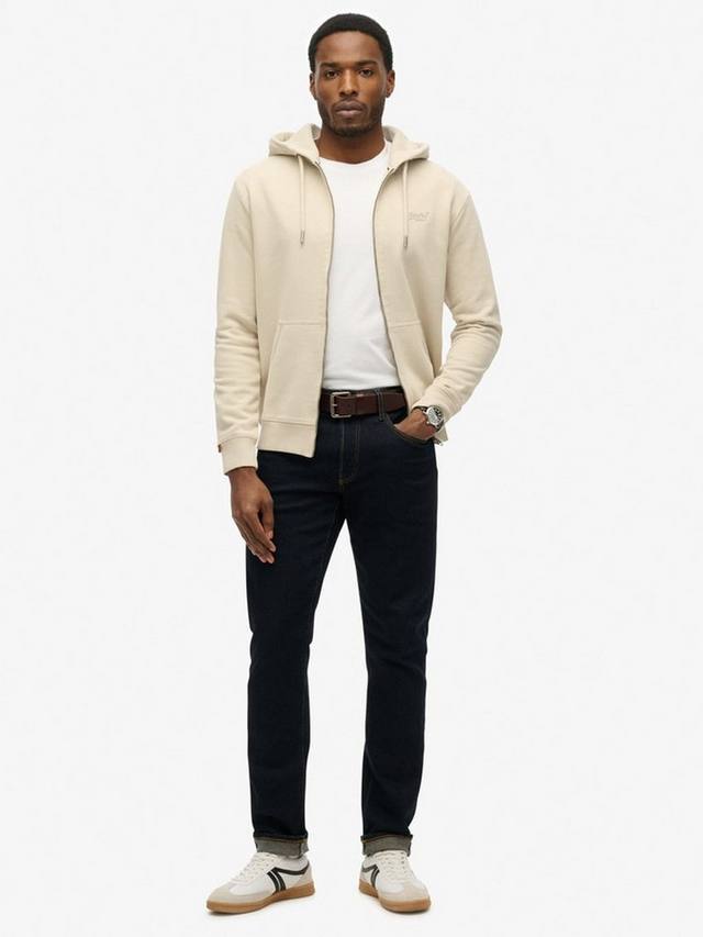Толстовка Superdry Essential Logo Zip Hoodie Light Stone Beige — фото 3