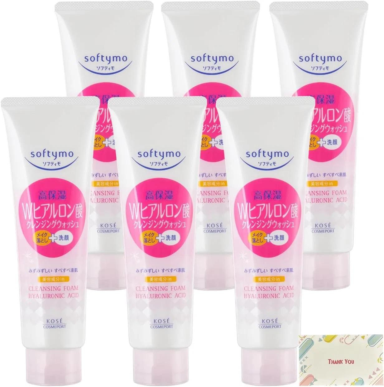 Набор для ухода за кожей Очищающее средство Kunutonn Softymo Super Cleansing Wash HA Hyaluronic Acid, 190 г, 6 шт