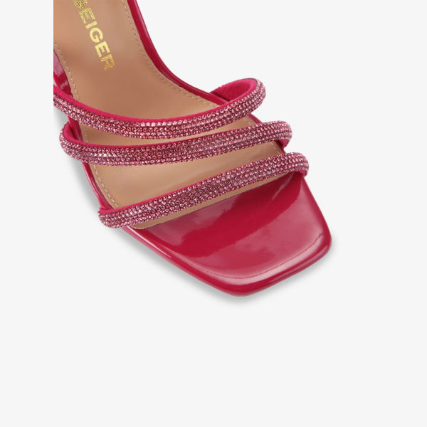 Босоножки Kg Kurt Geiger на каблуке с отделкой из страз, розовый — фото 3