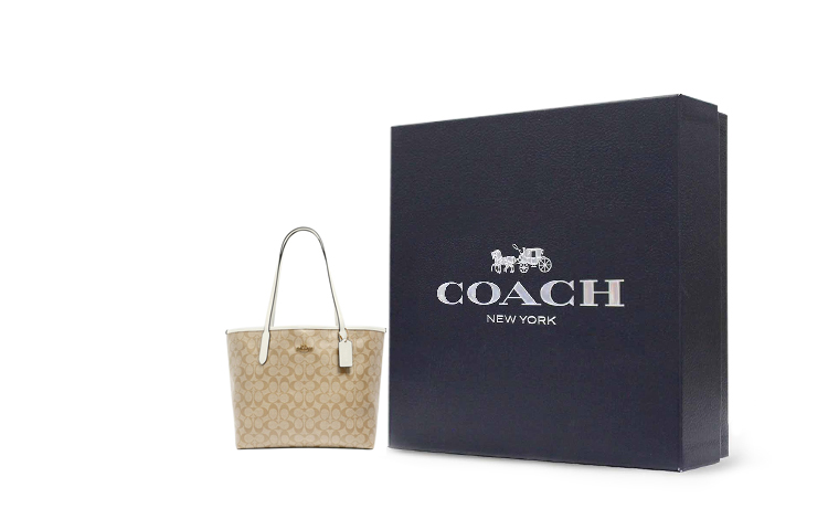 

COACH Городская монограмма Сумка-тоут из холста Женская Хаки Белый