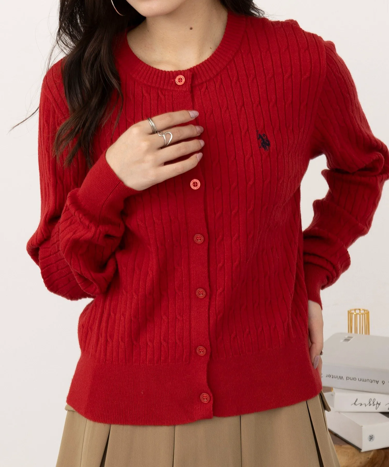 Кардиган мини-кросса с вышитым логотипом US POLO ASSN./One-Point Logo Pony. U.S. Polo Assn., WIN — фото 4