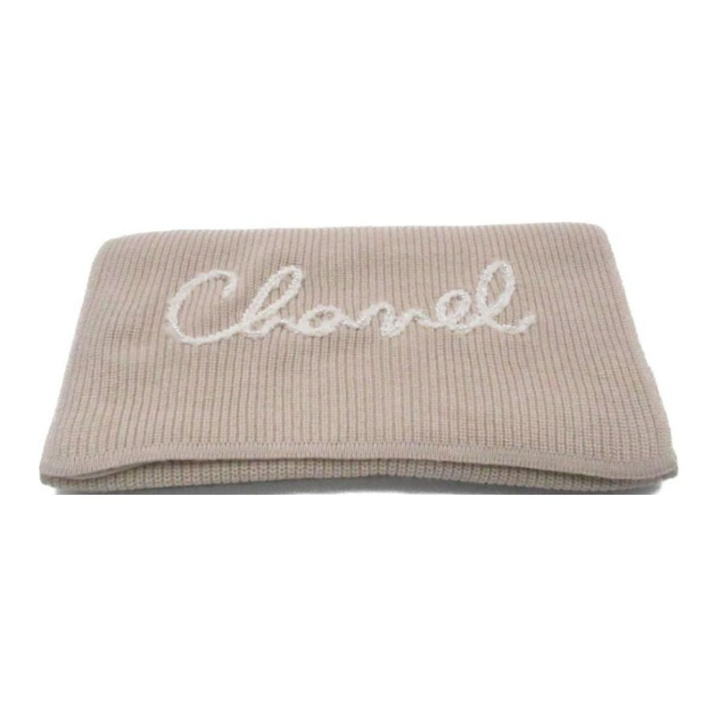 

CHANEL Шарф из кашемира и искусственного жемчуга для женщин, бежевый