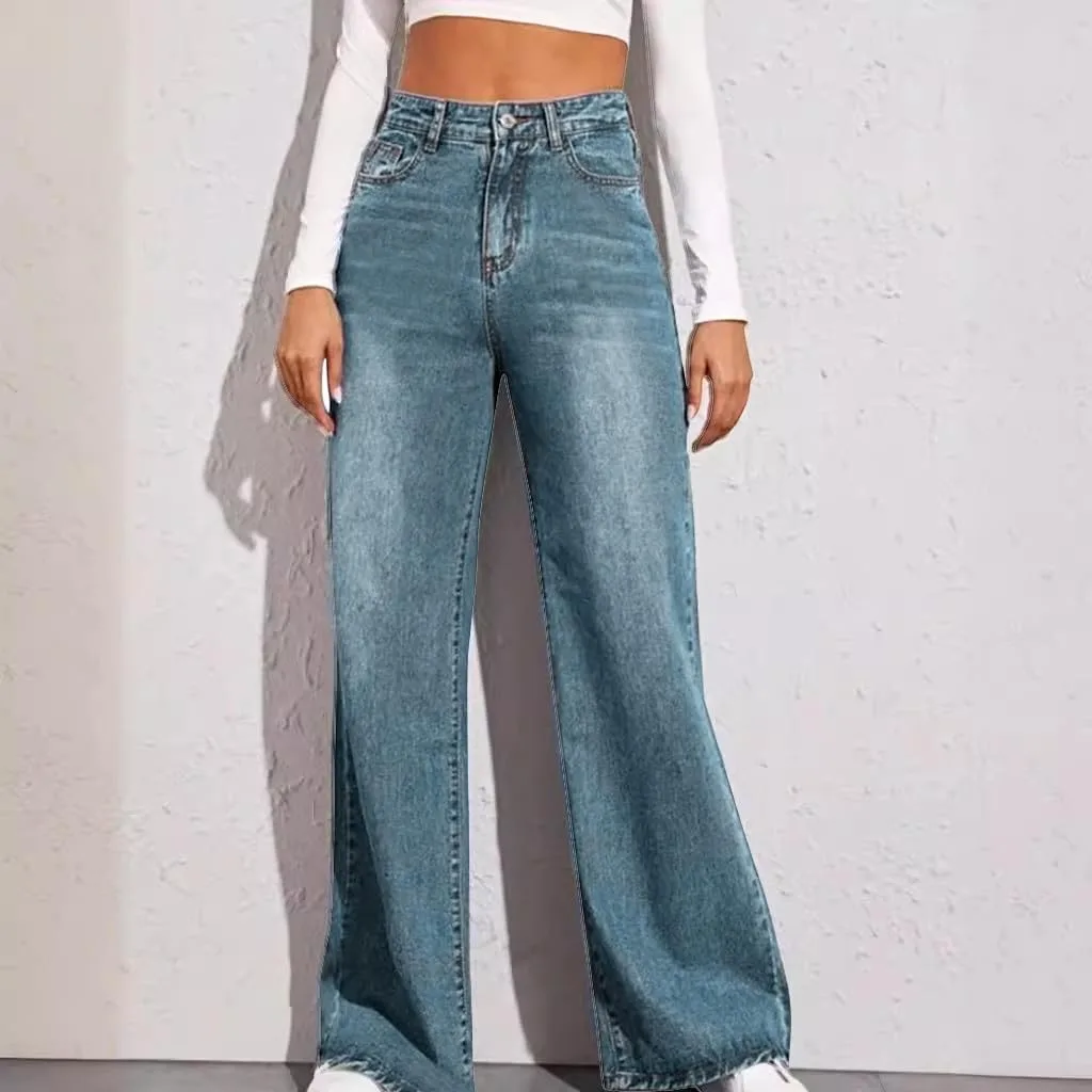 Женские джинсы Wide Leg с высокой талией, Casual, Strechy — фото 2