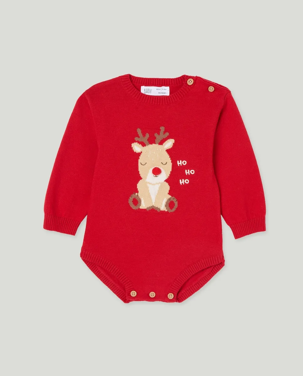 

Детский длинный трикотажный комбинезон Baby El Corte Inglés, красный