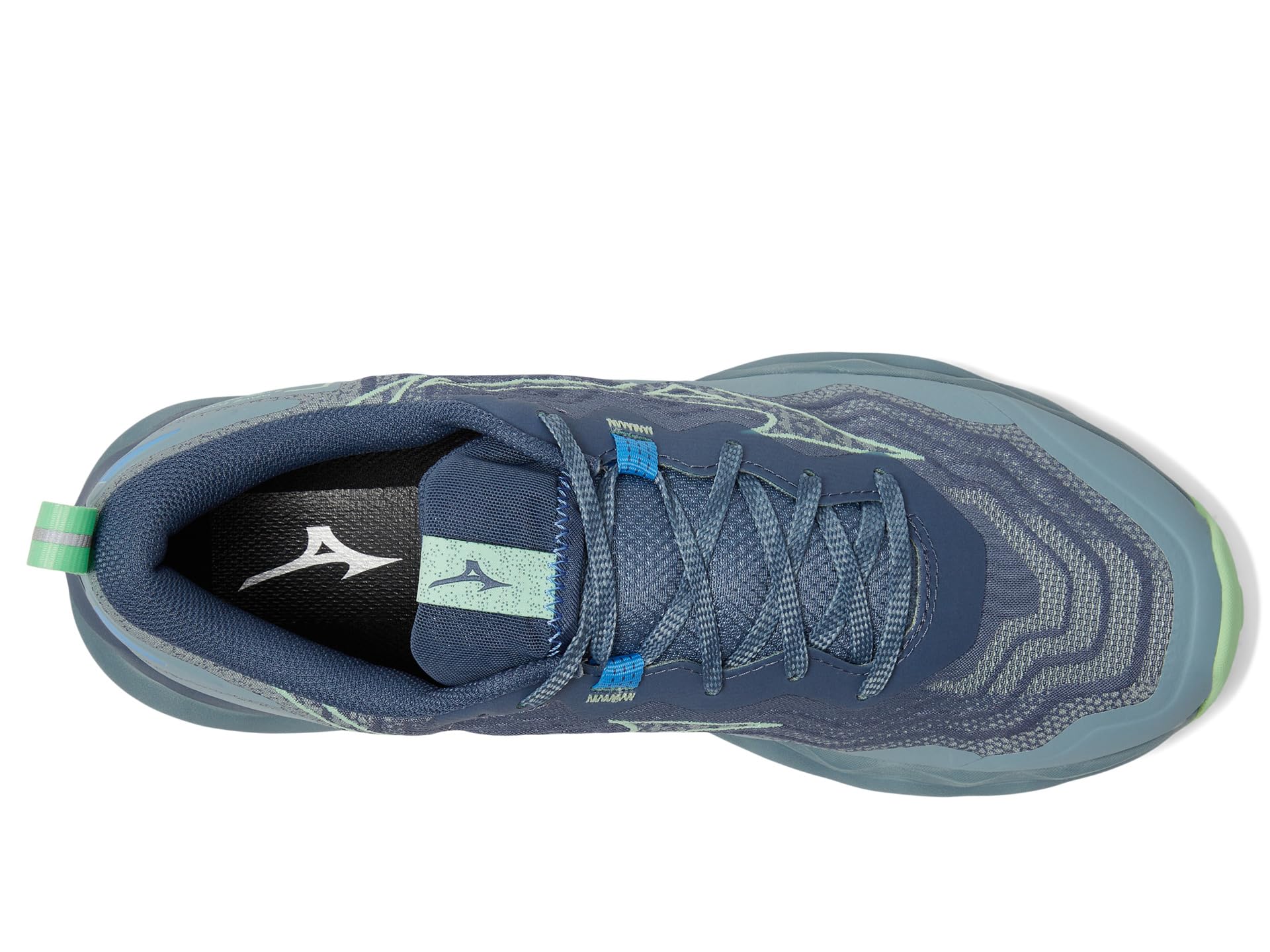 Кроссовки Mizuno Wave Daichi 9, цвет Vintag Ndgo/Neo Mint — фото 2