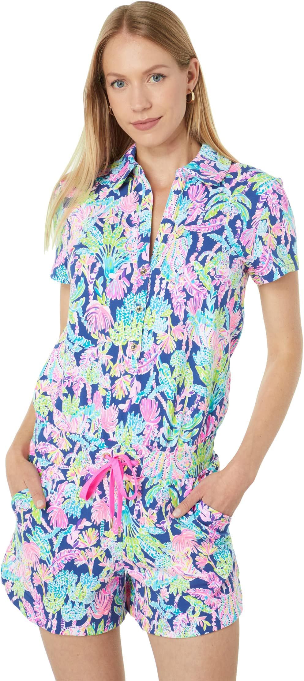 

Комбинезон Lilly Pulitzer Jorgie Romper, цвет Oyster Bay Navy Seen and Herd