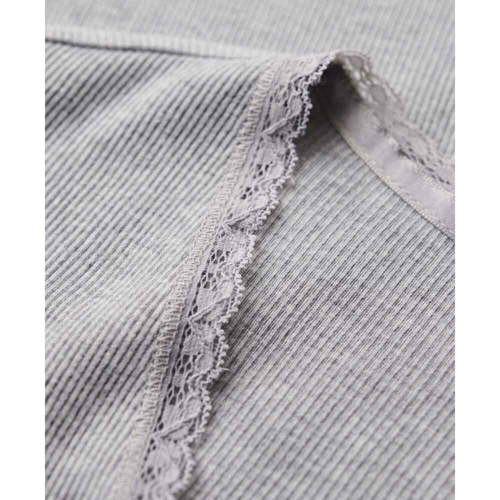 Футболка с коротким рукавом Superdry Essential Lace Trim, серый — фото 4