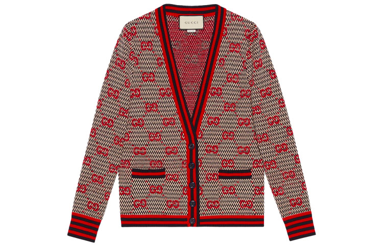 Свитер женский бело-сине-красный разноцветный GUCCI — фото 2