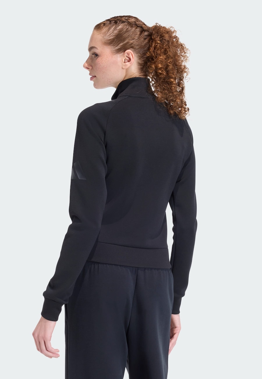 Спортивная толстовка с капюшоном на молнии ADIDAS SPORTSWEAR Soft Lux, черный — фото 3