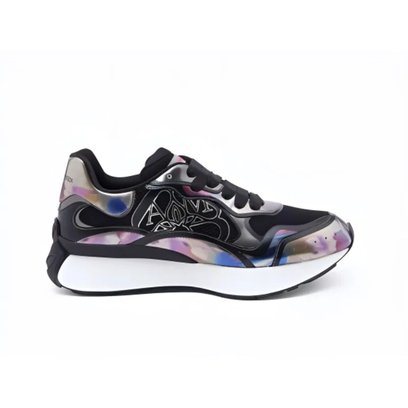 Кроссовки повседневные Sprint Runner Low Alexander McQueen Черно-белые — фото 2