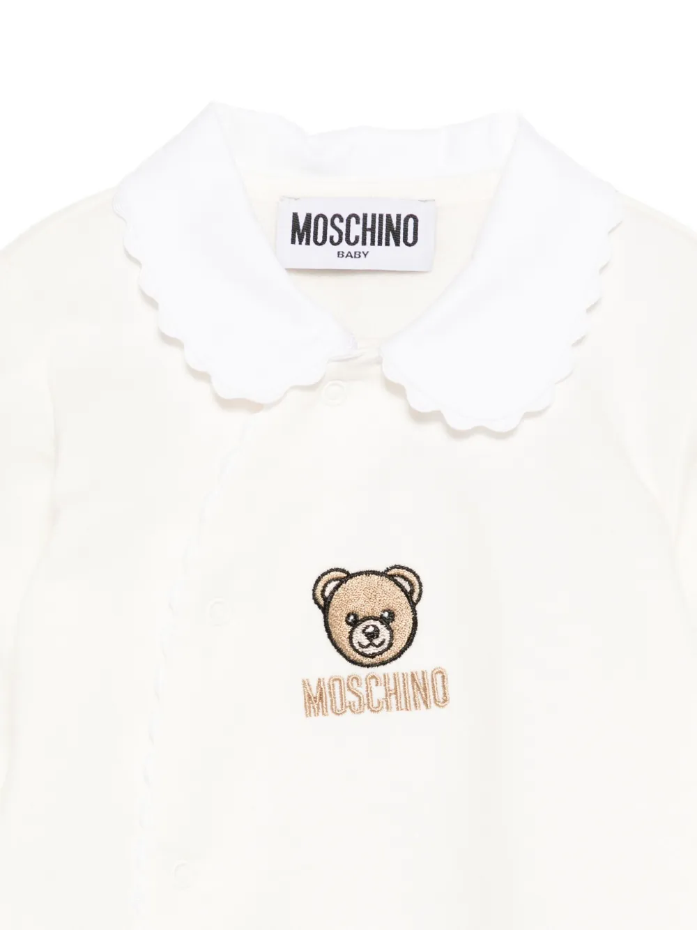Детский комплект с вышитым воротником Moschino Kids, белый — фото 3