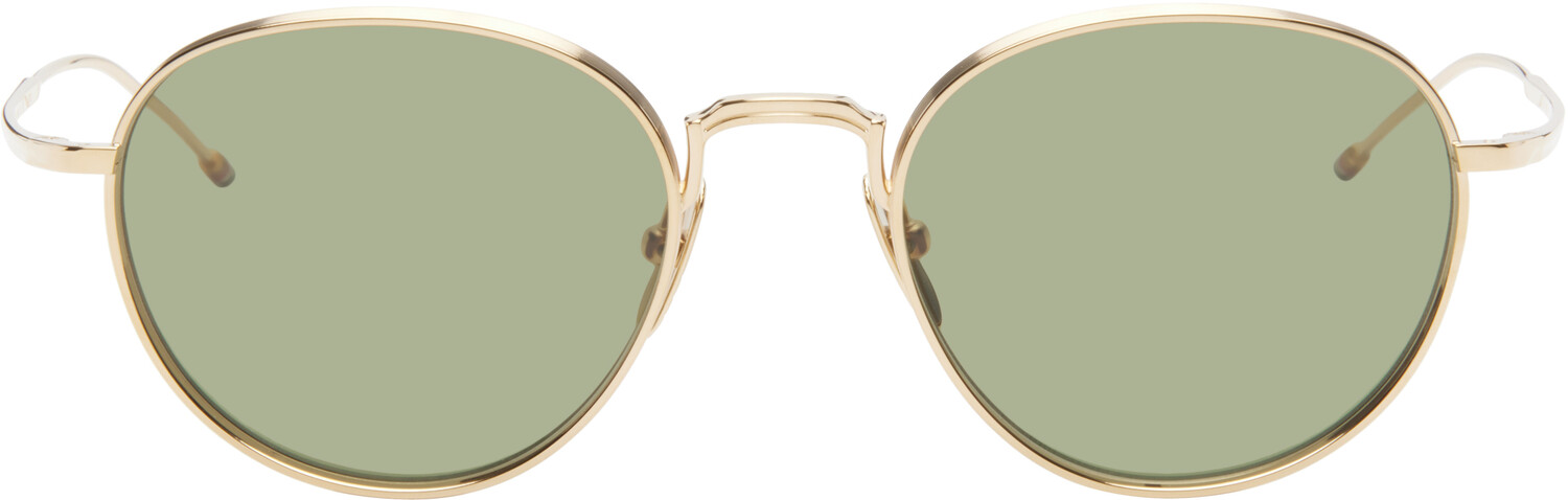 

Круглые солнцезащитные очки из золота и титана Thom Browne, White gold