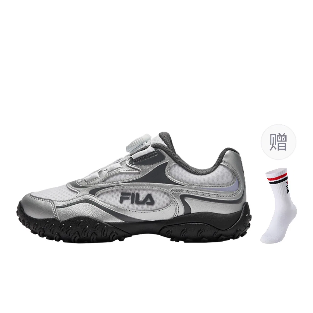 Кроссовки беговые FILA KIDS BOA Pebble Shoes низкие белые/серебристые