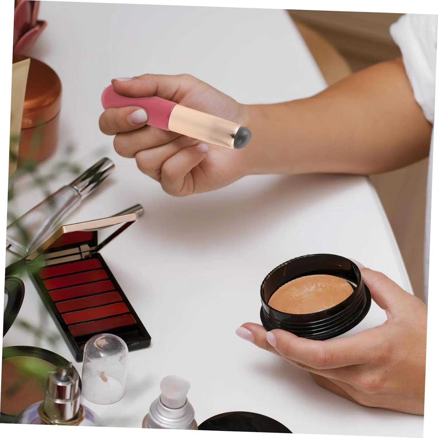 Кисть для губ круглая силиконовая PLAFOPE набор 2 шт — фото 3