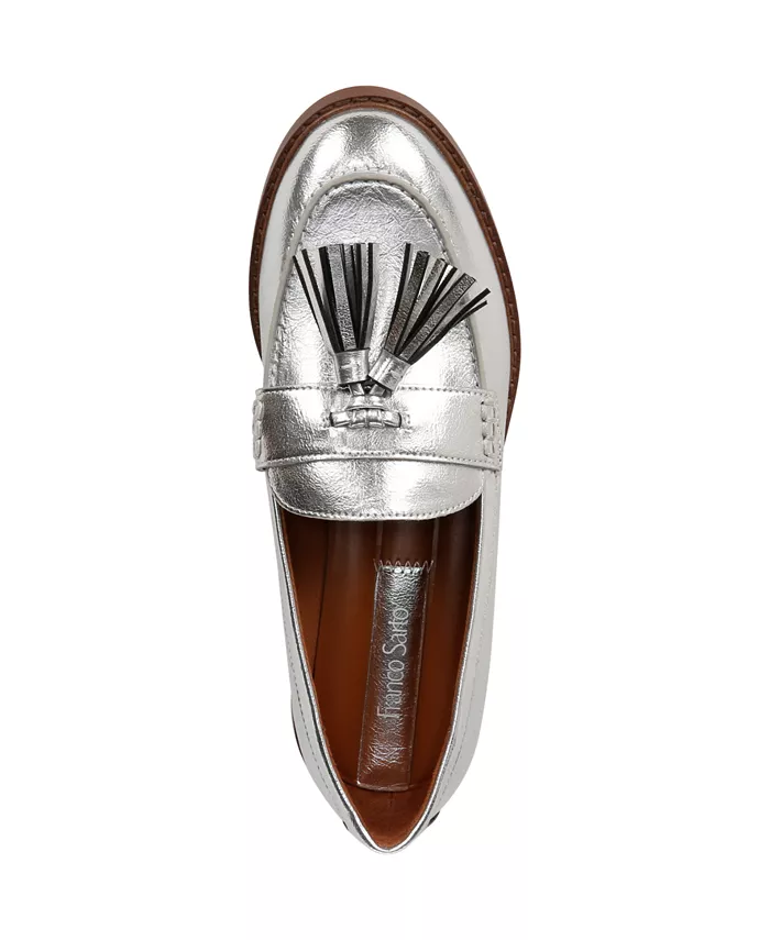 Женские лоферы Carolyn Low Profile с кисточками Franco Sarto, серебро — фото 4