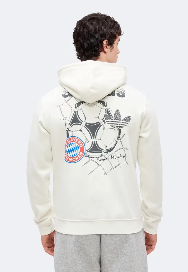 Толстовка с капюшоном Adidas Originals FC Bayern Muenchen Graphic Hoodie Club Wear, основной белый