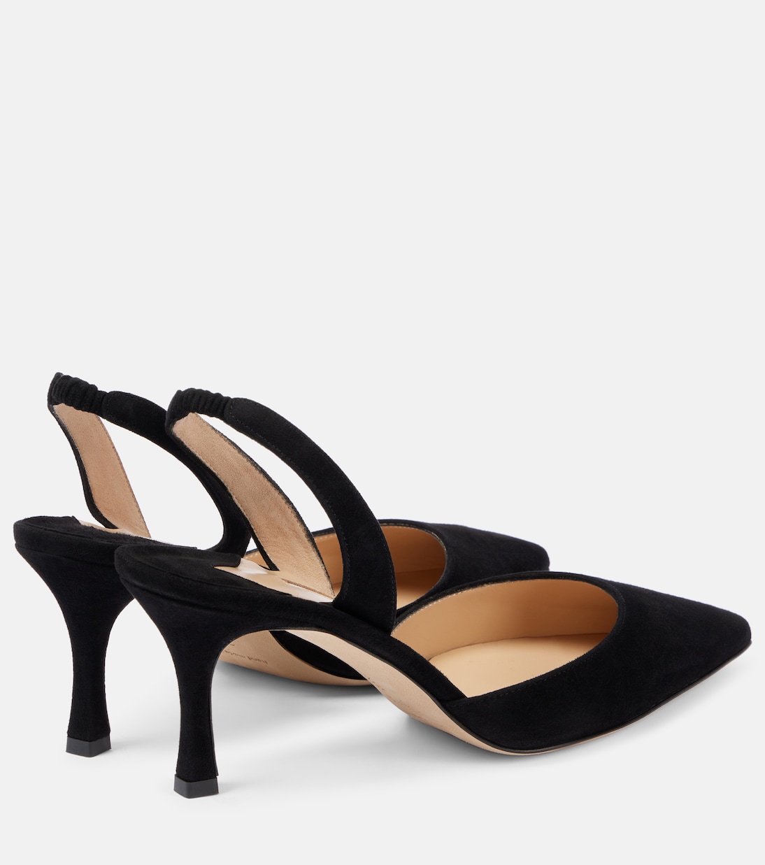 Кариолин 70 замшевые босоножки на шпильке с открытой пяткой Manolo Blahnik, 0015 Blck — фото 2