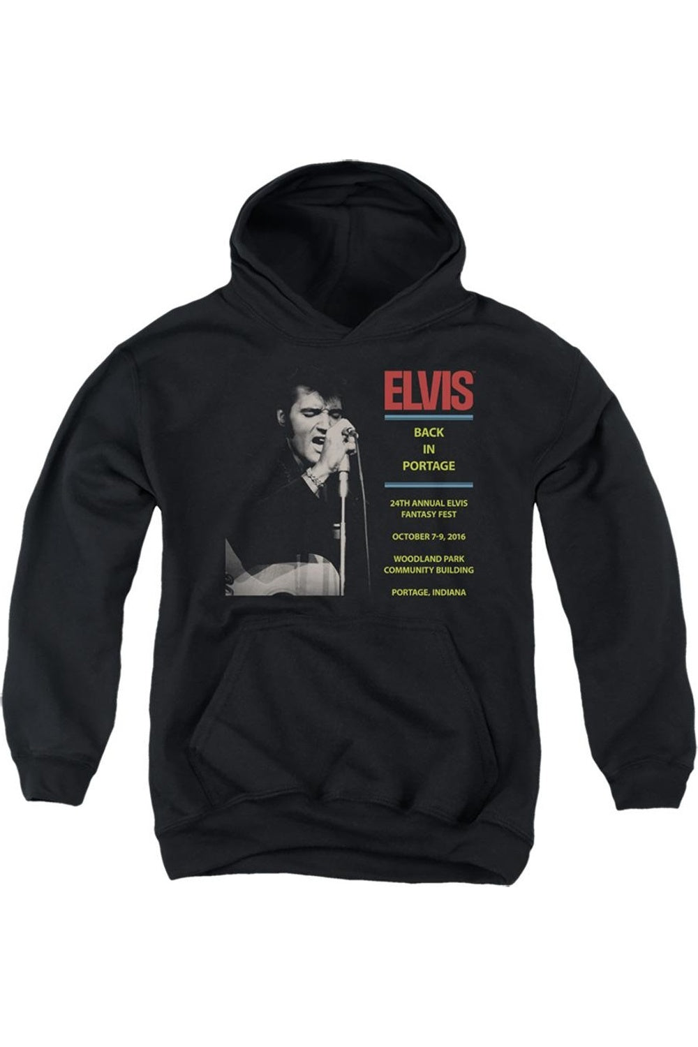 

Толстовка с капюшоном Elvis Presley Back In Portage Youth Gildan, черный