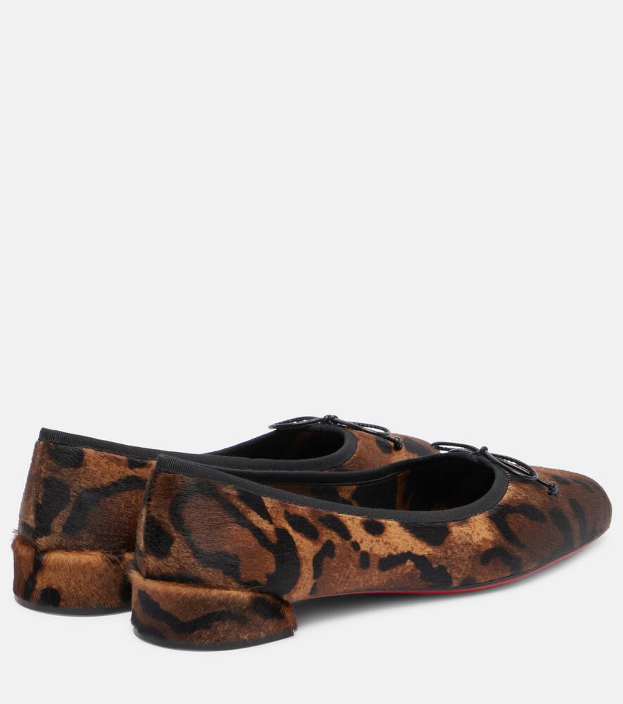 Балетки из телячьей кожи с леопардовым принтом Christian Louboutin, Brown/Lin Black — фото 2