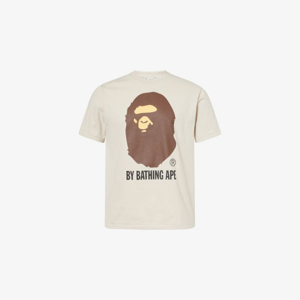 

Футболка из хлопка с принтом логотипа Bape by bathing ape A Bathing Ape, бежевый