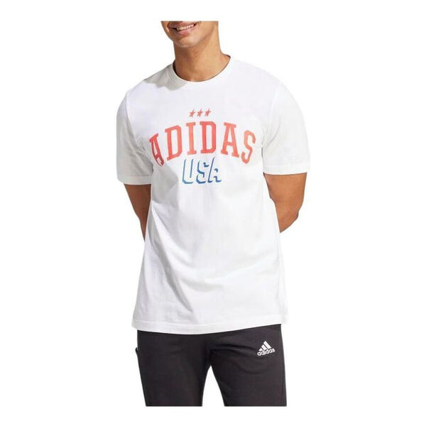 

Футболка с рисунком американа размер азия Adidas, белый