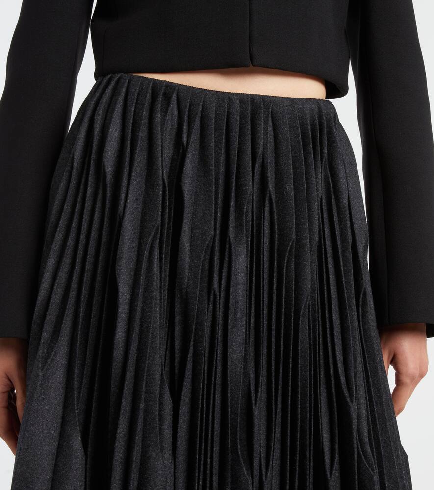 Складчатая шерстяная фланелевая миди-юбка Alaïa, Anthracite — фото 4